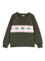 Chiara Ferragni Kids sweat en coton à imprimé Eyelike - Vert - thumbnail