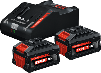 Bosch Blauw Accu Starterset EXBA18V-80 / 160 | 2x EXBA18V-80 + Lader EXAL18V-160 - 1600A0373T