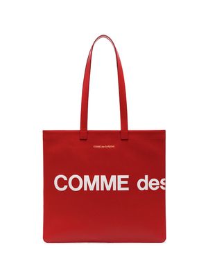Comme Des Garçons Wallet sac cabas en cuir à logo imprimé - Rouge