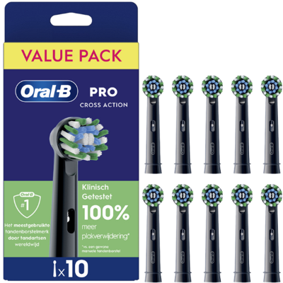 Oral-B PRO Cross Action Black opzetborstels - 10 stuks - Value Pack