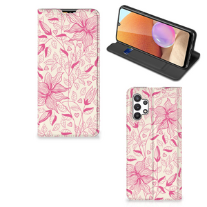 Samsung Galaxy A32 4G | A32 5G Enterprise Editie Smart Cover Pink Flowers