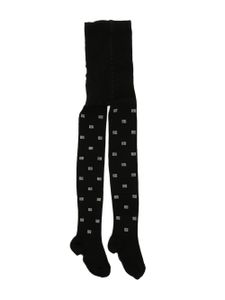 Givenchy Kids collants en coton à logo imprimé - Noir