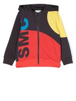 Stella McCartney Kids hoodie colour block à fermeture zippée - Jaune