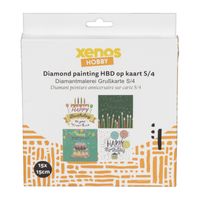 Diamond paint - verjaardagskaarten - set van 4 - thumbnail
