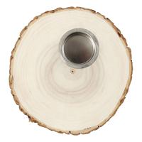 Creativ Company Houten schijf waxinelicht houder 14-16cm