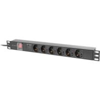 Lanberg PDU-06F-0200-BK energiedistributie 6 AC-uitgang(en) 1U Zwart