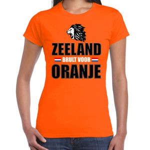 Oranje t-shirt Zeeland brult voor oranje dames - Holland / Nederland supporter shirt EK/ WK