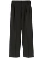 Burberry pantalon court en laine à coupe ample - Noir