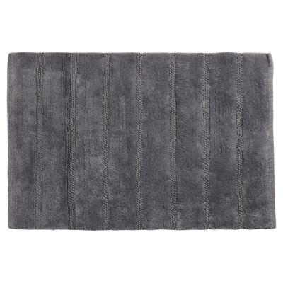 Differnz Stripes badmat 100% katoen - geschikt voor vloerverwarming - 45 x 75 cm - grijs