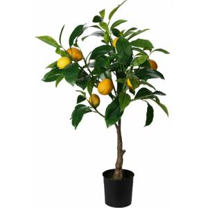 H&amp;S Collection Kunst citrus boom in pot - citroen - 70cm - kunstplant - voor binnen   -