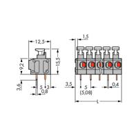 WAGO 235-409/331-000 Veerkrachtklemblok 0.75 mm² Aantal polen 9 Grijs 100 stuk(s) - thumbnail