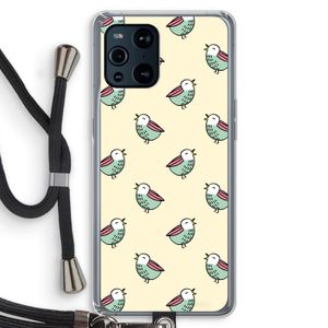 Vogeltjes: Oppo Find X3 Transparant Hoesje met koord