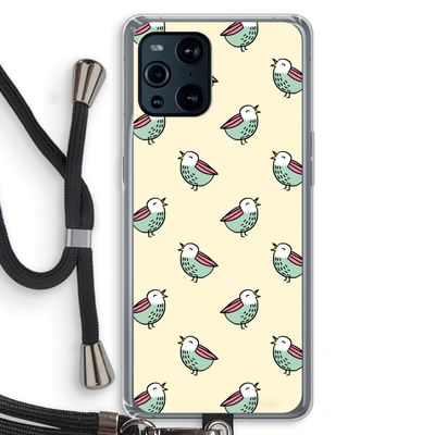 Vogeltjes: Oppo Find X3 Transparant Hoesje met koord