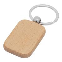 Sleutelhanger met hout - metaal/hout - 8 cm - autosleutel/huissleutel
