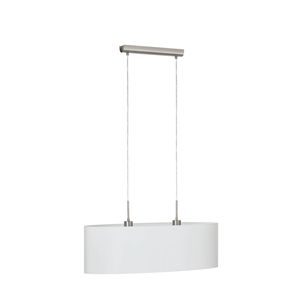 EGLO Pasteri - Hanglamp - 2 Lichts - 75cm - Nikkel-Mat - Wit