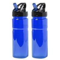 2x Blauwe drinkfles/waterfles 650 ml