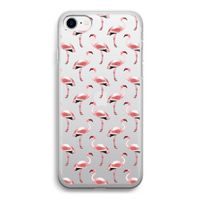 Flamingoprint groen: iPhone SE 2020 Transparant Hoesje