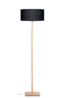 Good&Mojo Vloerlamp 'Fuji' Bamboe en Eco linnen, kleur Zwart