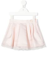 Roberto Cavalli Junior jupe satinée à bordure de dentelle - Rose
