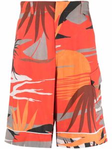 Palm Angels short cargo Hawaii à imprimé graphique - Rouge