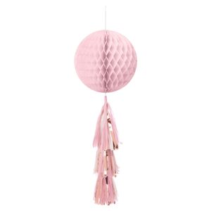 Honeycomb Lichtroze Bol Met Tassel (70cm)