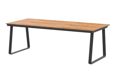 Konos Tafelframe Antracite met Teak Tafelblad 220 x 95 cm - 4so