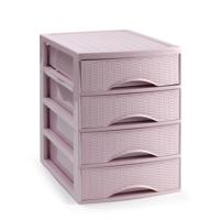Ladekastje bureau organizer SORTED - 4 lades - roze - L26 x B35 x H36 cm - kunststof
