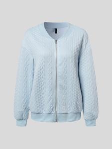 Casual Zipper Plain Loose Bomber Jacket