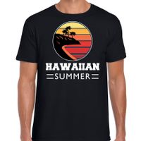 Hawaiian zomer t-shirt / shirt Hawaiian summer zwart voor heren - thumbnail