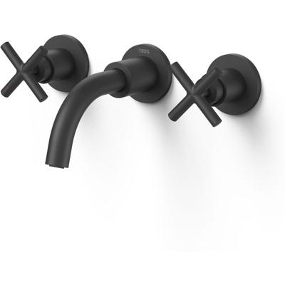 Wastafelkraan Tres Mont | Inbouw | Mengkraan | Incl.Inbouwdeel | Rond | Mat Zwart