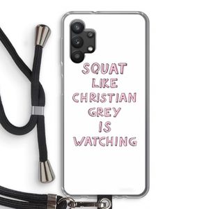 Christian Grey: Samsung Galaxy A32 5G Transparant Hoesje met koord