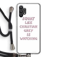 Christian Grey: Samsung Galaxy A32 5G Transparant Hoesje met koord