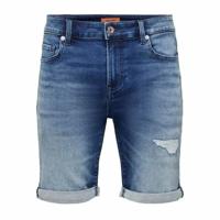 Heren Jeans Shorts Only & Sons Onsply Dark Mid Blue Blauw - Maat: M