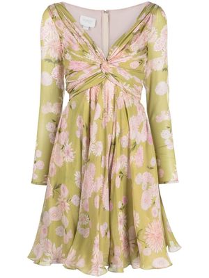 Giambattista Valli robe en soie à fleurs - Vert