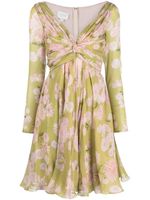 Giambattista Valli robe en soie à fleurs - Vert