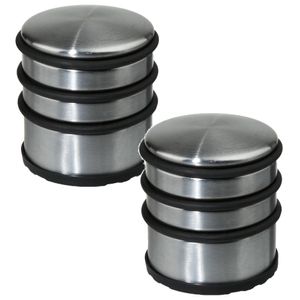 2x Stuks ronde deurstopper 7 x 7,5 cm van metaal