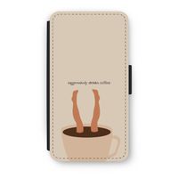 Aggressively drinks coffee: iPhone XS Flip Hoesje Aggressively drinks coffee: iPhone XS Flip Hoesje