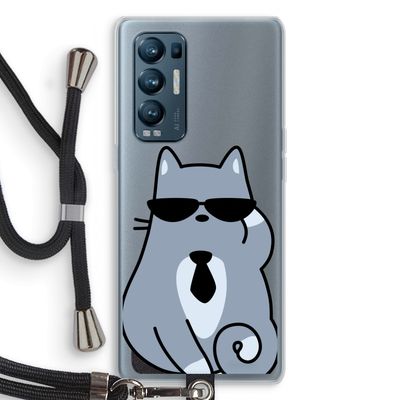 Cool cat: Oppo Find X3 Neo Transparant Hoesje met koord