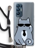 Cool cat: Oppo Find X3 Neo Transparant Hoesje met koord
