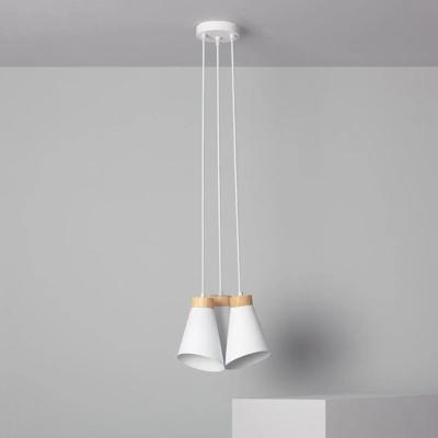Hanglamp retro modern &apos;Marije&apos; wit hout modern E27 fitting 1200mm