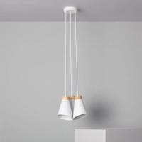 Hanglamp retro modern 'Marije' wit hout modern E27 fitting 1200mm Hanglamp retro modern 'Marije' wit hout modern E27 fitting 1200mm