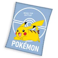 Pokemon fleece deken starters battle lichtblauw 110 x 140 cm