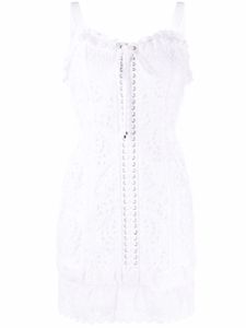 Dolce & Gabbana robe courte cœur en dentelle - Blanc