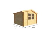 Tuinhuisje Blokhut Fenna 350 cm bij 300 cm diep Zadeldak - Warentuin collection