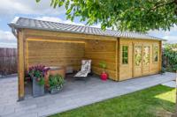 Blokhut - Tuinhuis Kwaspa | 44 mm | vuren grijs geïmpregneerd