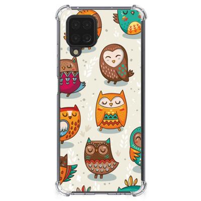 Samsung Galaxy A12 Case Anti-shock Vrolijke Uilen
