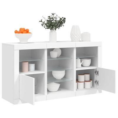 Dressoir met LED-verlichting 123x37x67 cm wit
