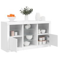 Dressoir met LED-verlichting 123x37x67 cm wit