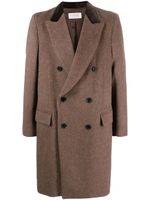 FURSAC double-breasted brushed coat - Marron - thumbnail