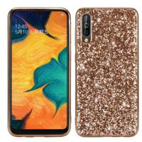 Glittery poeder schokbestendig TPU Case voor Galaxy A70 (goud)